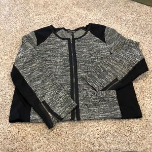 Black Tweed Eileen Fisher Jacket - Size XL